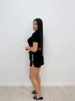 CONJUNTO BERMUDA BORDADO CD - NEGRO
