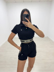 CONJUNTO BERMUDA BORDADO CD - NEGRO