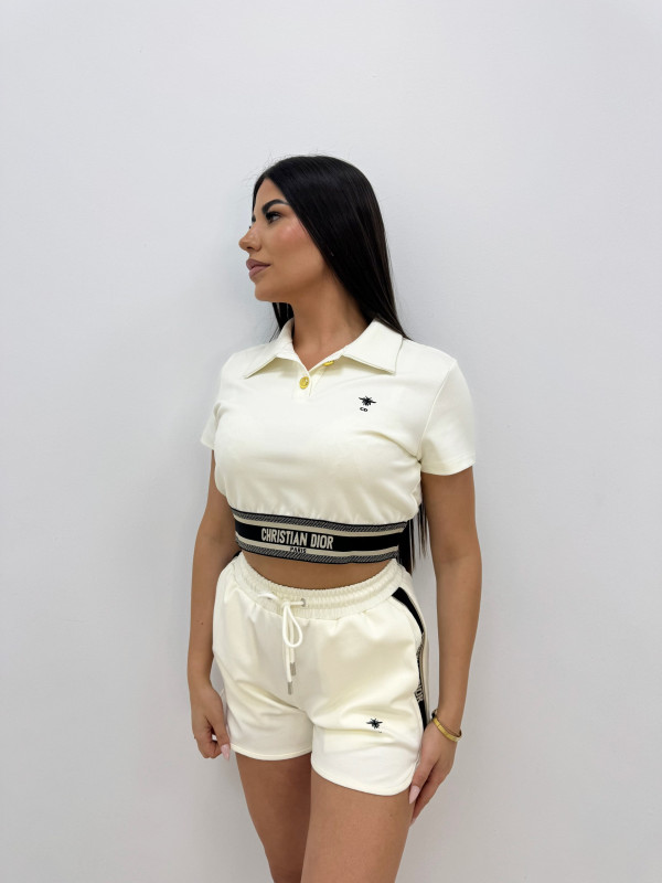 CONJUNTO BERMUDA BORDADO CD - BEIGE