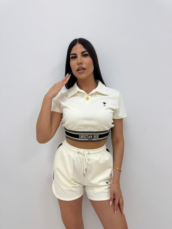 CONJUNTO BERMUDA BORDADO CD - BEIGE