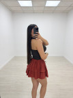 FALDA MINI VOLANTE (CON SHORT) - CALDERA