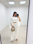 PANTALÓN EFECTO BAMBULA - BLANCO