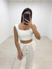 PANTALÓN EFECTO BAMBULA - BLANCO