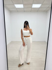 PANTALÓN EFECTO BAMBULA - BLANCO