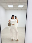 PANTALÓN EFECTO BAMBULA - BLANCO