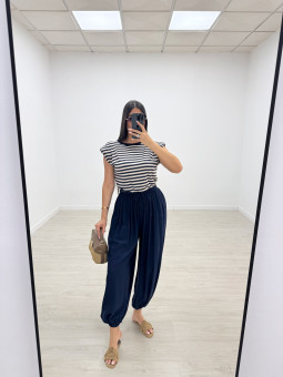 PANTALÓN GLOBO BASIC - MARINO