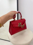 BOLSO MINI KELLY (PIEL 100%) - ROJO
