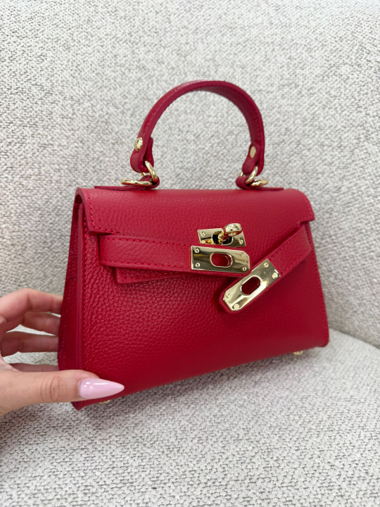 BOLSO MINI KELLY (PIEL 100%) - ROJO