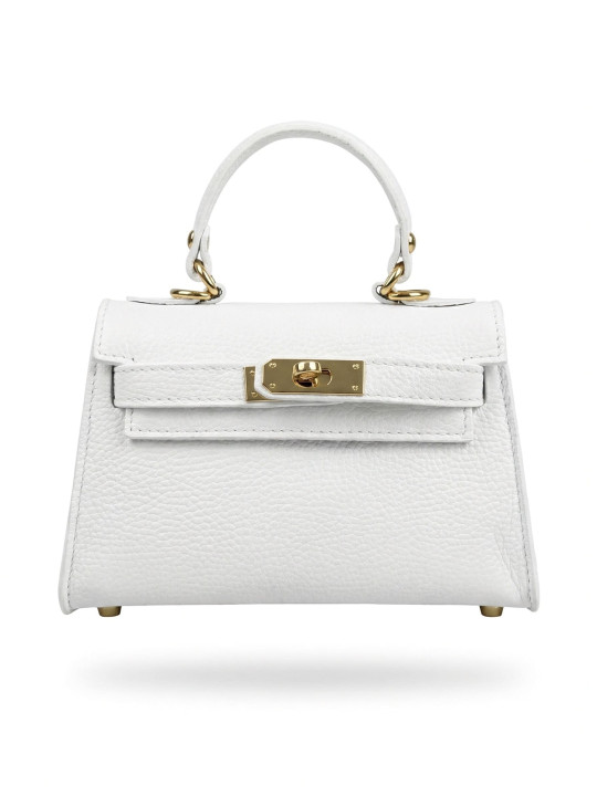 BOLSO MINI KELLY (PIEL 100%) - BLANCO