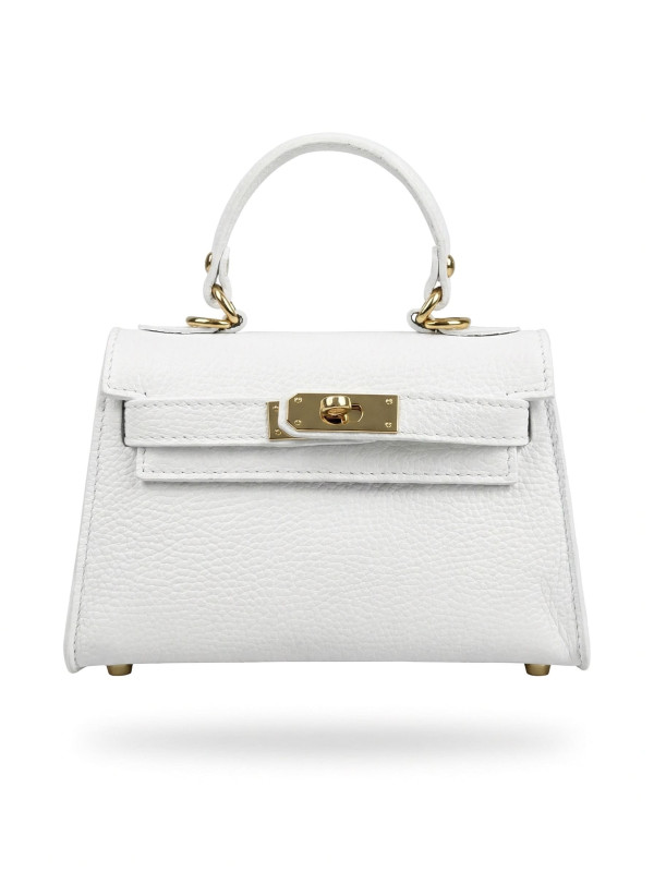 BOLSO MINI KELLY (PIEL 100%) - BLANCO