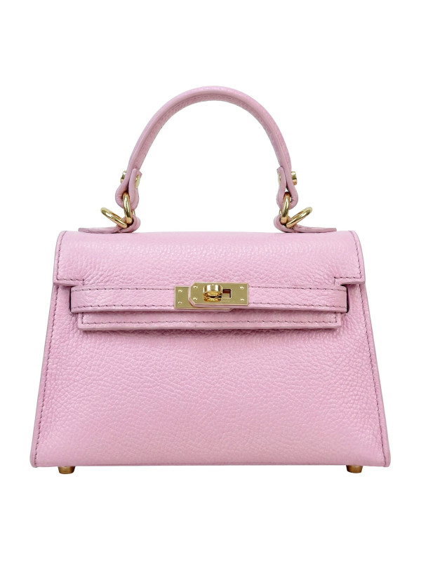 BOLSO MINI KELLY (PIEL 100%) - ROSA