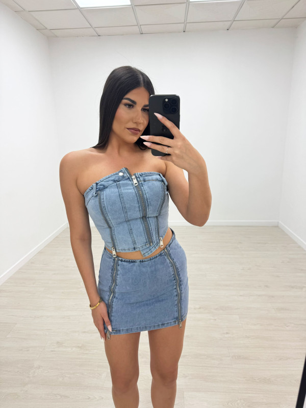 CONJUNTO MINI DENIM CREMALLERA
