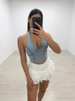 TOP DENIM HALTER