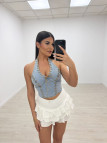 TOP DENIM HALTER