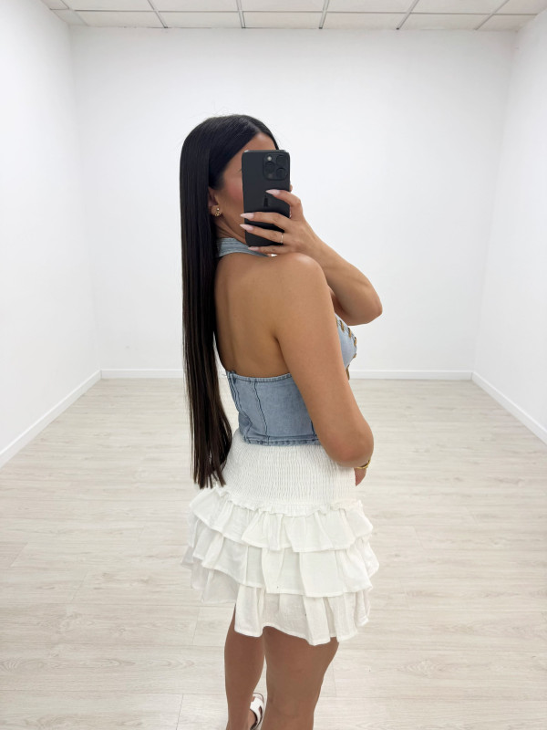 TOP DENIM HALTER