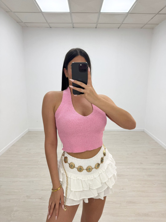 TOP HALTER PUNTO - ROSA