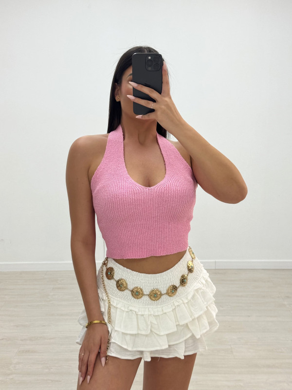TOP HALTER PUNTO - ROSA