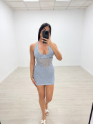 VESTIDO MINI TRICOT - CELESTE