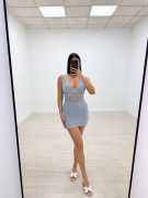 VESTIDO MINI TRICOT - CELESTE