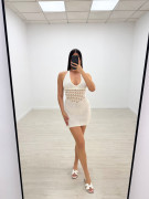 VESTIDO MINI TRICOT - BLANCO