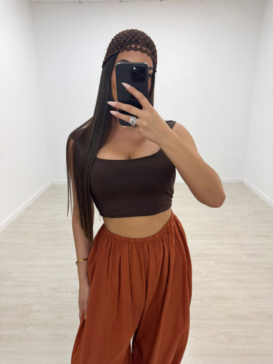 TOP LICRA BASIC - MARRÓN