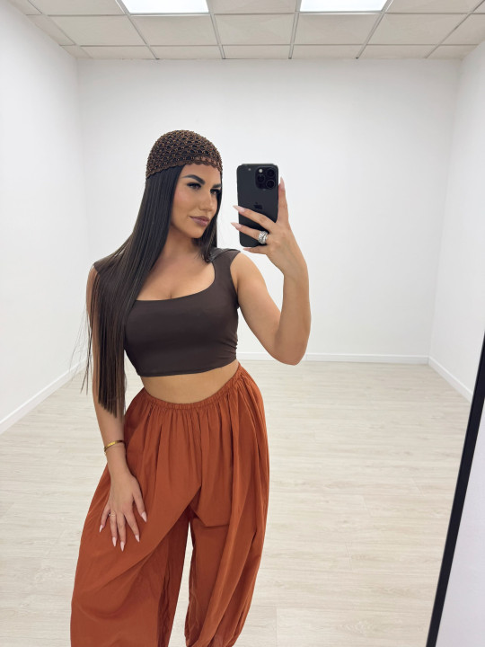 TOP LICRA BASIC - MARRÓN