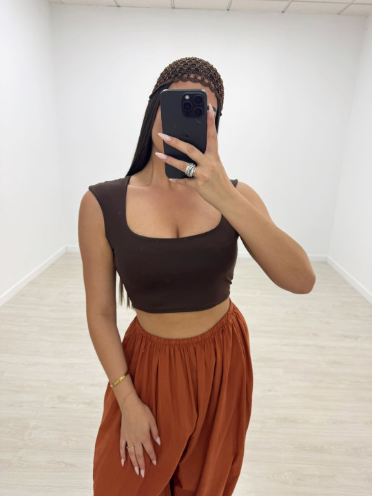 TOP LICRA BASIC - MARRÓN