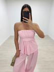 CONJUNTO VICHY BLUSA - ROSA