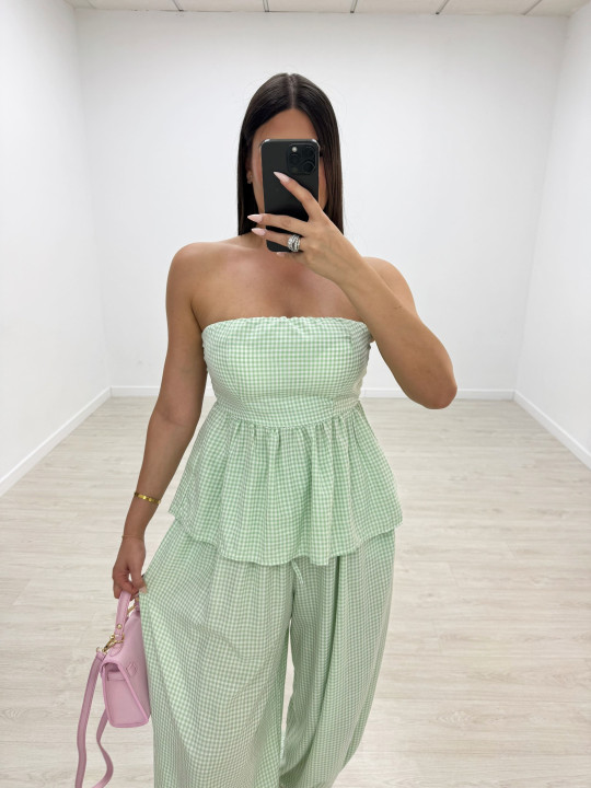 CONJUNTO VICHY BLUSA - VERDE
