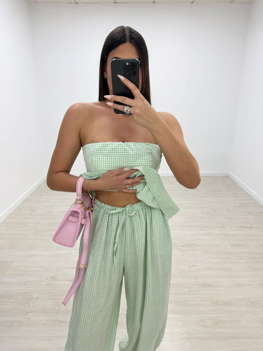 CONJUNTO VICHY BLUSA - VERDE