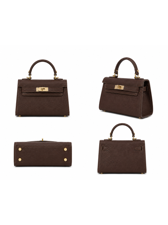BOLSO MINI KELLY (PIEL 100%) - MARRÓN