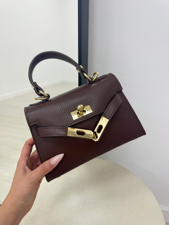 BOLSO MINI KELLY (PIEL 100%) - MARRÓN