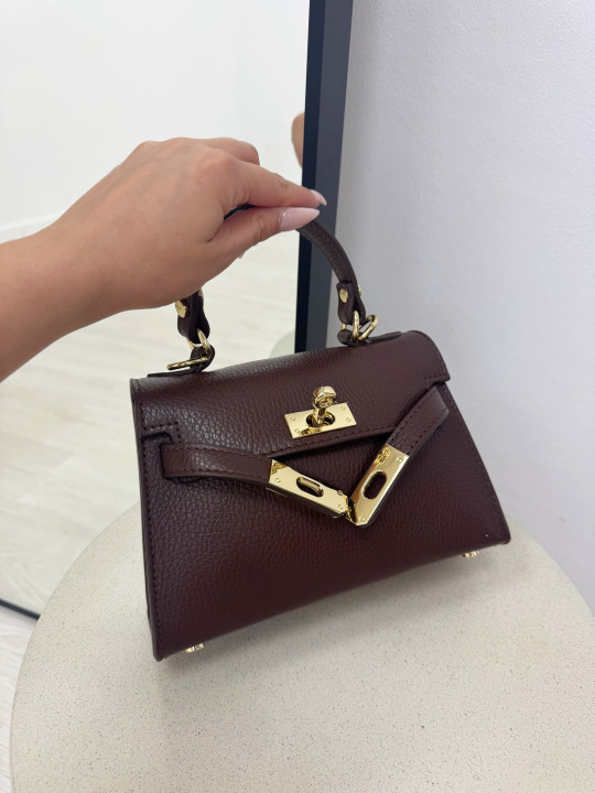 BOLSO MINI KELLY (PIEL 100%) - MARRÓN