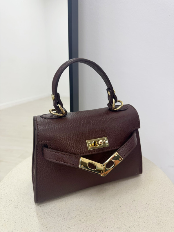 BOLSO MINI KELLY (PIEL 100%) - MARRÓN
