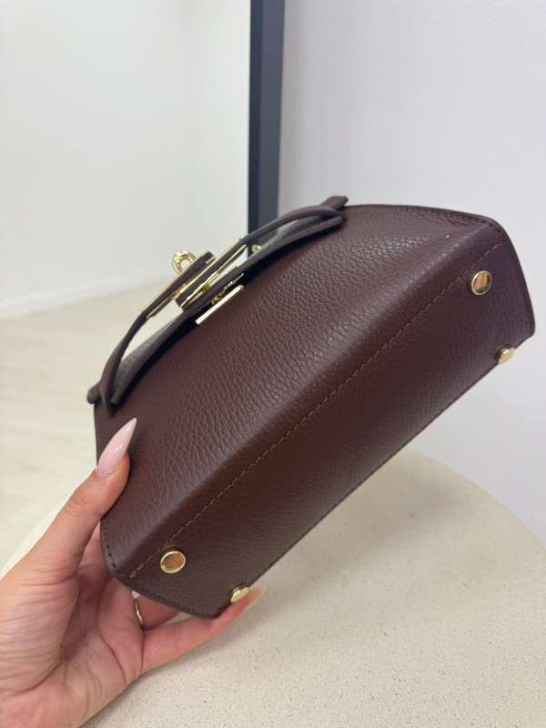 BOLSO MINI KELLY (PIEL 100%) - MARRÓN