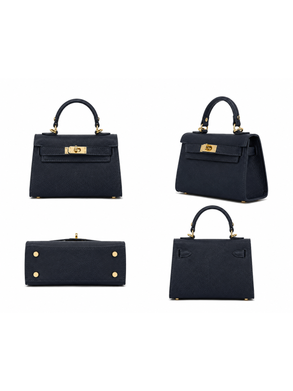 BOLSO MINI KELLY (PIEL 100%) - AZUL MARINO