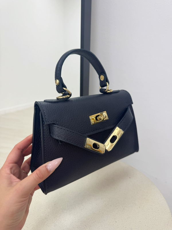 BOLSO MINI KELLY (PIEL 100%) - AZUL MARINO