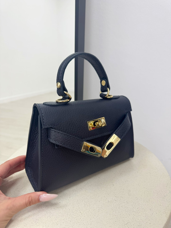 BOLSO MINI KELLY (PIEL 100%) - AZUL MARINO