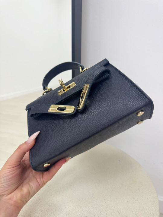 BOLSO MINI KELLY (PIEL 100%) - AZUL MARINO