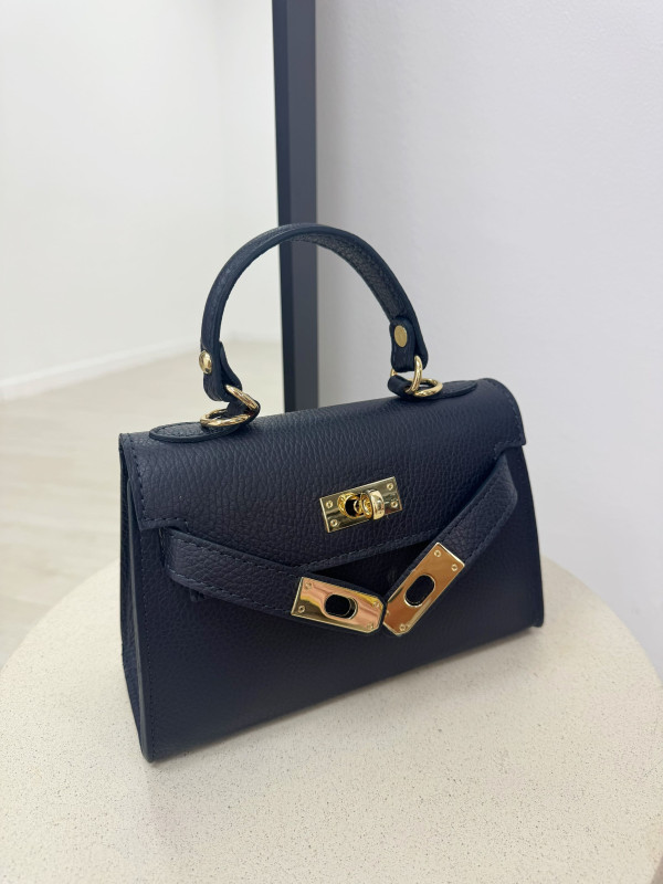 BOLSO MINI KELLY (PIEL 100%) - AZUL MARINO
