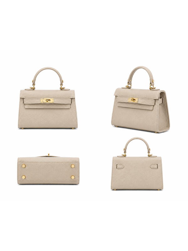BOLSO MINI KELLY (PIEL 100%) - BEIGE