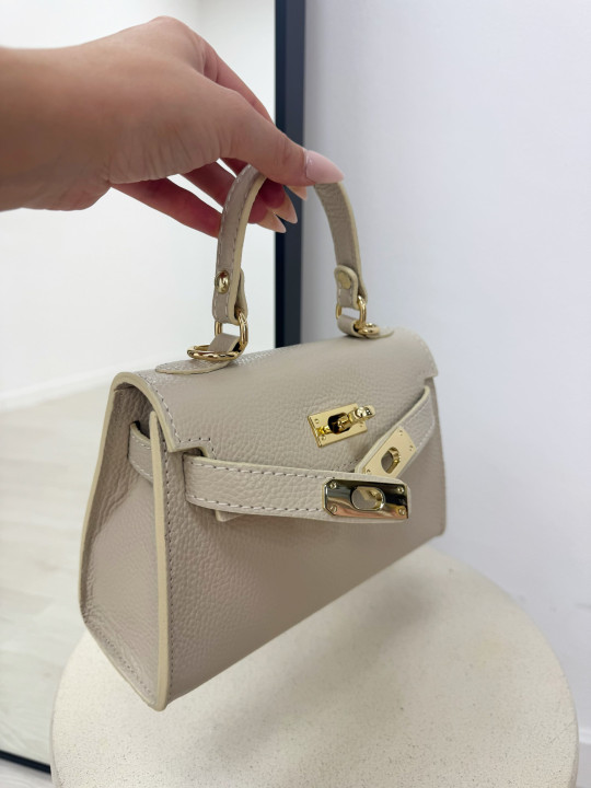 BOLSO MINI KELLY (PIEL 100%) - BEIGE