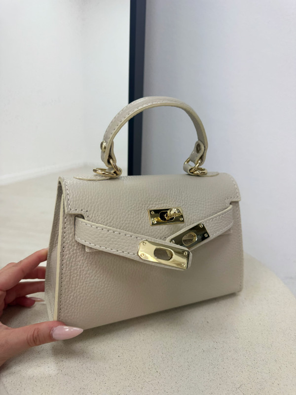 BOLSO MINI KELLY (PIEL 100%) - BEIGE