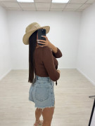 TOP CROCHET ANUDADO - MARRÓN
