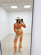 PANTALÓN CROCHET ESTAMPADO - NARANJA
