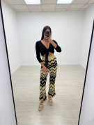 PANTALÓN CROCHET ESTAMPADO - NEGRO