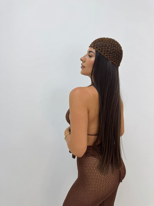 PANTALÓN CROCHET CALADO - MARRÓN