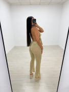 PANTALÓN CROCHET CALADO - DORADO