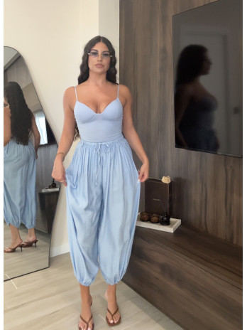 PANTALÓN GLOBO BASIC - CELESTE