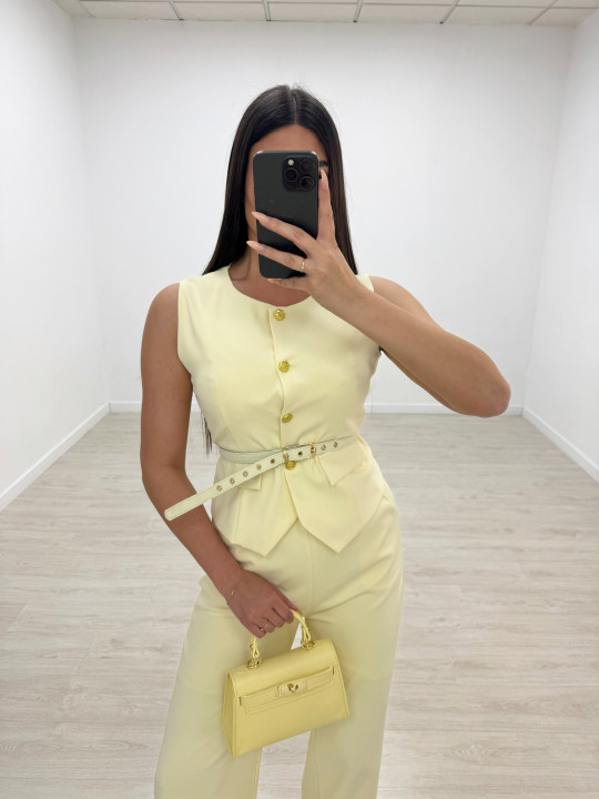 CONJUNTO CHALECO - AMARILLO PASTEL